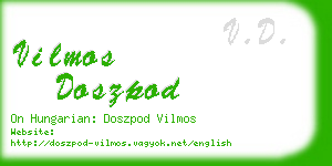 vilmos doszpod business card